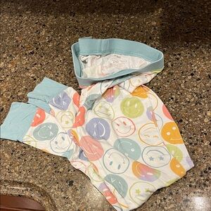 Little Sleepies Happy Face Pastel Color Pajama Pants Kid’s Size 9-10